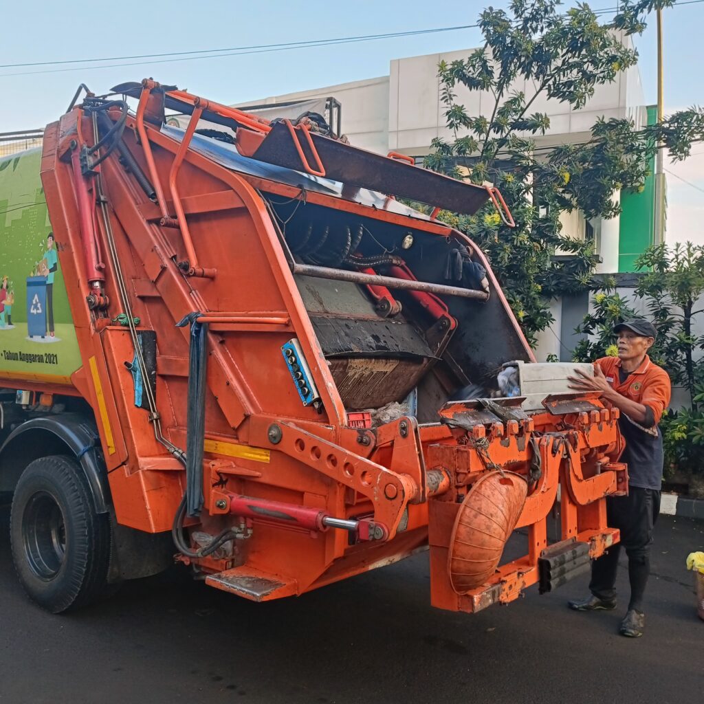 Orange Garbage Truck